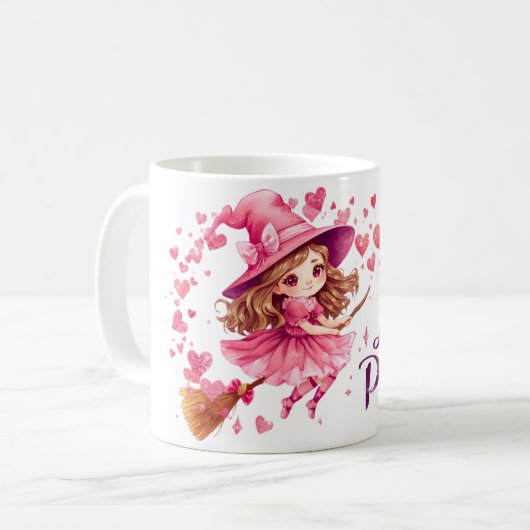 Love Potion Mug | Cute Witch Valentine Cup Kaffeetasse (Vorderseite Links)