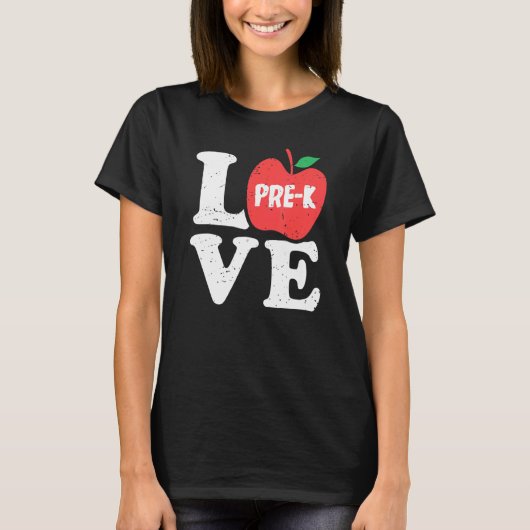 Love Pre K Apple Student Teacher   T-Shirt (Vorderseite)