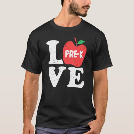Love Pre K Apple Student Teacher   T-Shirt (Vorderseite)