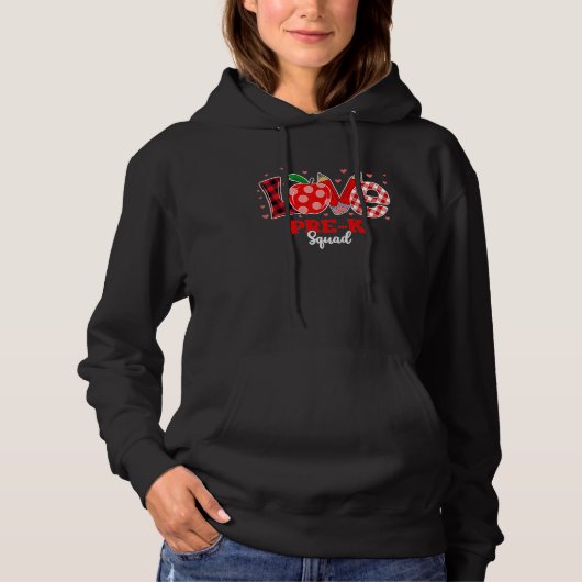 Love Pre K Squad Cute Preschool Teacher Valentines Hoodie (Vorderseite)