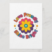 Love Proudly Shine Bright – Colorful Flower Pride Einladung (Vorderseite)