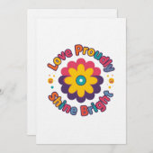 Love Proudly Shine Bright – Colorful Flower Pride Einladung (Vorne/Hinten)