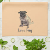 Love Pug Geschirrtuch (Gefaltet)