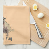 Love Pug Geschirrtuch (Viertel Falte)