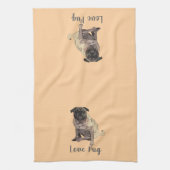 Love Pug Geschirrtuch (Vertikal)
