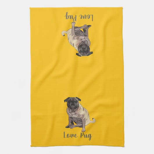 Love Pug Geschirrtuch (Vertikal)