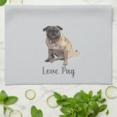 Love Pug Geschirrtuch (Gefaltet)