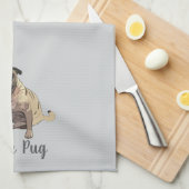 Love Pug Geschirrtuch (Viertel Falte)