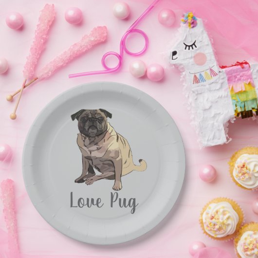 Love Pug Pappteller (Party)