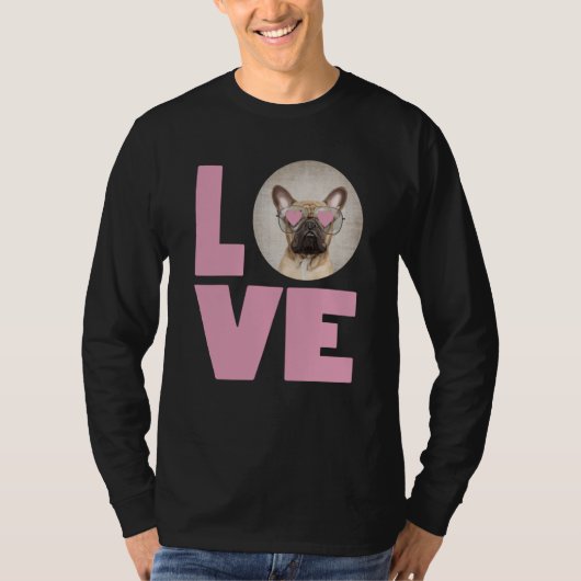 LOVE Pug wearing Heart Glasses Cute Pug Valentines T-Shirt (Vorderseite)