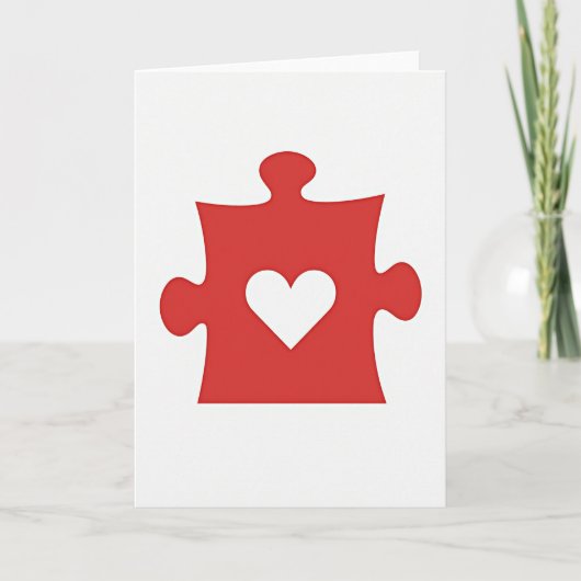 Love Puzzle Heart Card Karte (Vorderseite)