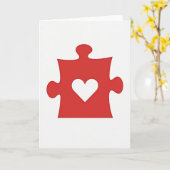 Love Puzzle Heart Card Karte (Gelbe Blume)