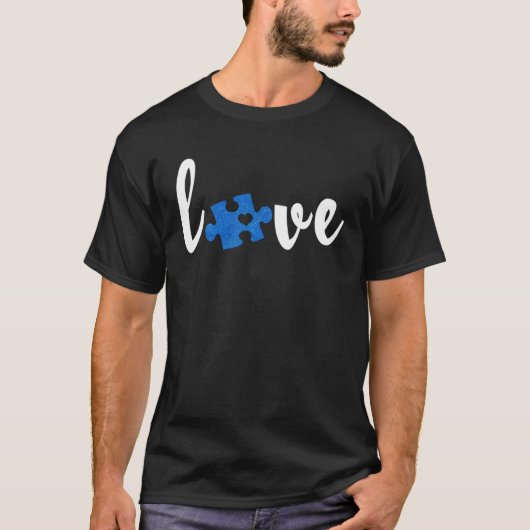LOVE Puzzle Pieces Heart Autism Awareness 1 T-Shirt (Vorderseite)
