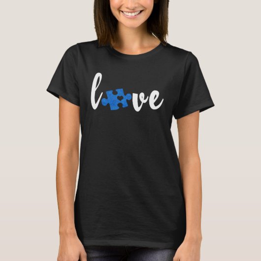 LOVE Puzzle Pieces Heart Autism Awareness 1 T-Shirt (Vorderseite)