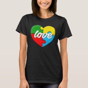 LOVE-Puzzleteile-Herz-Autismus-Bewusstsein T-Shirt