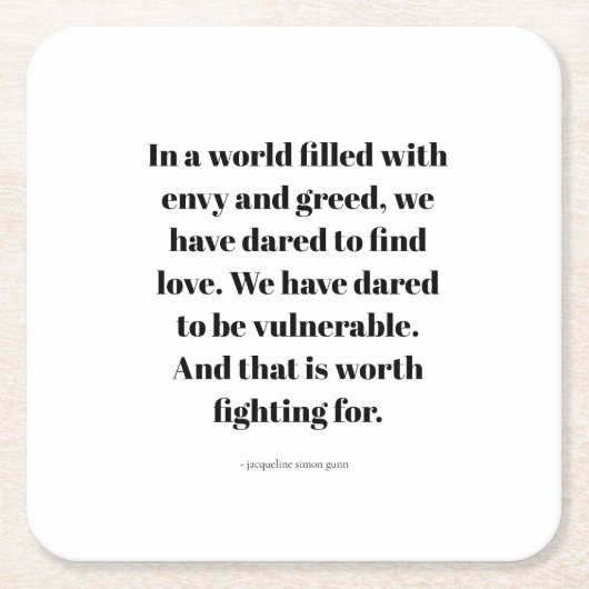 Love quote rechteckiger pappuntersetzer (Vorderseite)