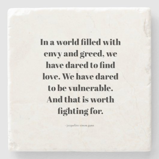 Love quote steinuntersetzer (Vorderseite)