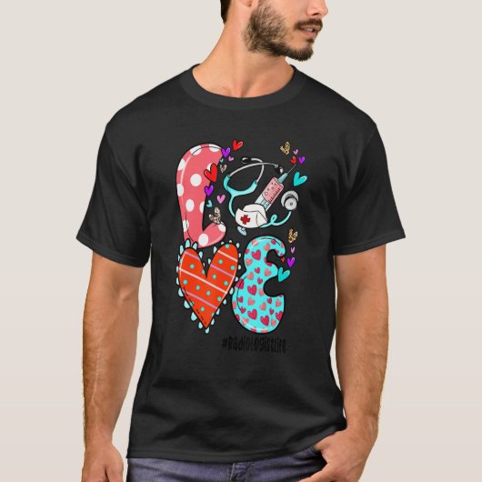 LOVE Radiologist Life Leopard Heart Valentine's Da T-Shirt (Vorderseite)