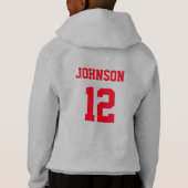 Love Red Soccer Ball - White Letters Hoodie (Rückseite)