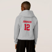Love Red Soccer Ball - White Letters Hoodie (Schwarz voll)