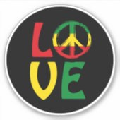 LOVE Reggae with peace symbol Aufkleber (Vorderseite)