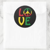 LOVE Reggae with peace symbol Runder Aufkleber (Tasche)