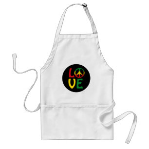 LOVE Reggae with peace symbol Schürze