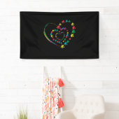 Love Ribbon Heart Puzzle Autism Awareness Gift Banner (Insitu)