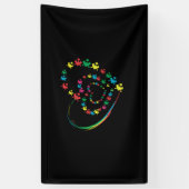 Love Ribbon Heart Puzzle Autism Awareness Gift Banner (Vertikal)