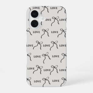'Love & Ribbon Minimalist' iPhone 16-Hülle 16 Hülle