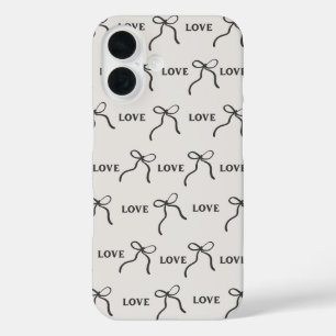 'Love & Ribbon Minimalist' iPhone 16-Hülle 16 Hülle