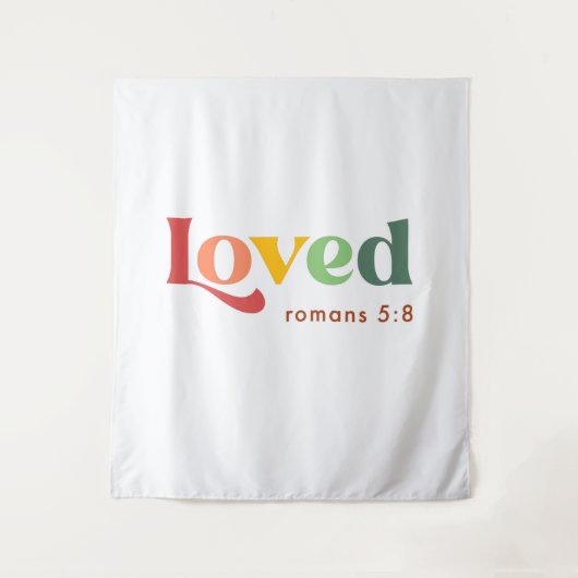 Love Roman 5:8 Bibelverse Wandteppich (Vorderseite)