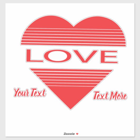 Love & Romance Concept Design with Heart Elements Aufkleber (Blatt)