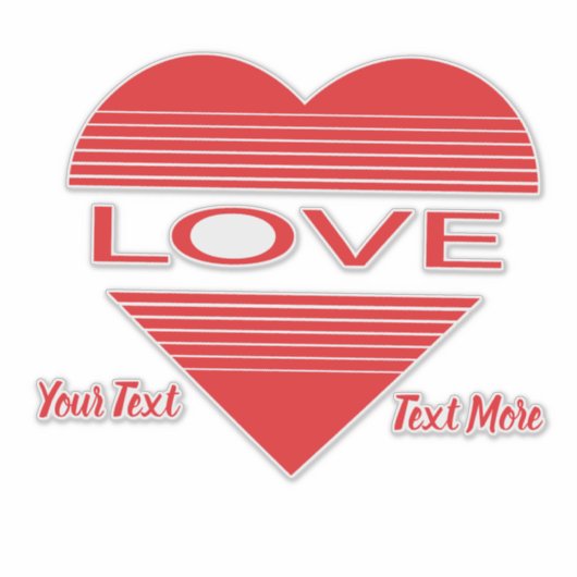 Love & Romance Concept Design with Heart Elements Aufkleber (Vorderseite)