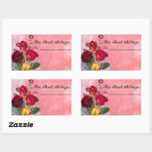 Love Rose Book Label Rechteckiger Aufkleber (Blatt)