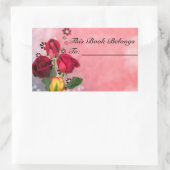 Love Rose Book Label Rechteckiger Aufkleber (Tasche)
