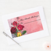 Love Rose Book Label Rechteckiger Aufkleber (Umschlag)