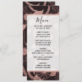 Love Rose Gold Glitter Girly Flowers Menükarte (Vorne/Hinten)
