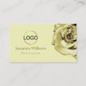 Love Rose Schlicht Pastellbeige Logo und QR-Code Visitenkarte (Vorderseite)