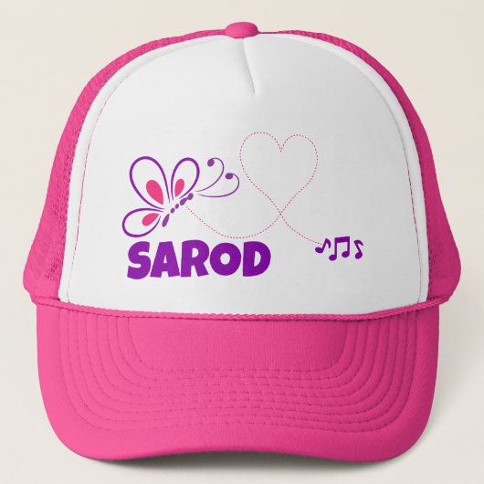 Love Sarod Pink Purple Butterfly Heart Truckerkappe (Vorderseite)