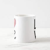 Love Scribbled Hand Drawn Red Heart Minimalist Kaffeetasse (Mittel)