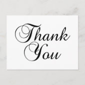 Love Script Black and White Vielen Dank Postkarte (Vorderseite)