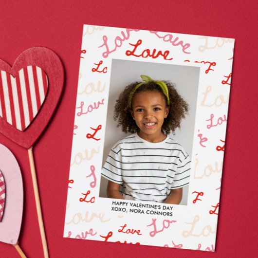 LOVE SCRIPT COLLAGE PHOTO CLASSROOM VALENTINES MITTEILUNGSKARTE