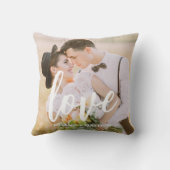 Love Script Elegant Modern Photo Throw Pillow Kissen (Rückseite)