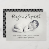 Love Script Foto Overlay Geburtserklärung Ankündigung (Vorne/Hinten)