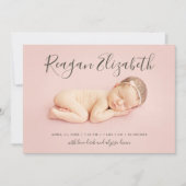 Love Script Foto Overlay Geburtserklärung Ankündigung (Vorderseite)