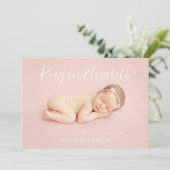 Love Script Foto Overlay Geburtserklärung Ankündigung (Stehend Vorderseite)