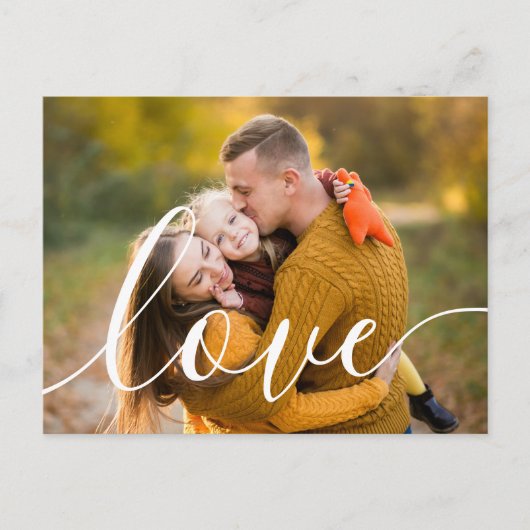 Love Script Foto Postcard Feiertagspostkarte (Vorderseite)