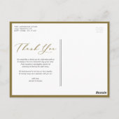 Love Script Gold Zwei FotoCollage Vielen Dank Postkarte (Rückseite)