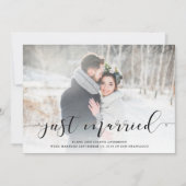 Love Script Hochzeitsankündigung mit Foto Ankündigung (Vorderseite)